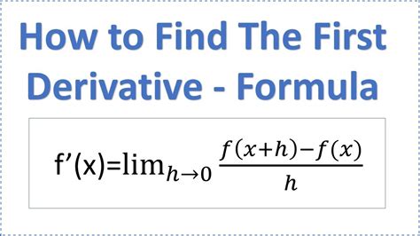 How To Find Derivative Using Formula Definition Of The First