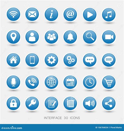 Media Icons Glossy Blue Stock Vector Illustration Of Internet 106784034