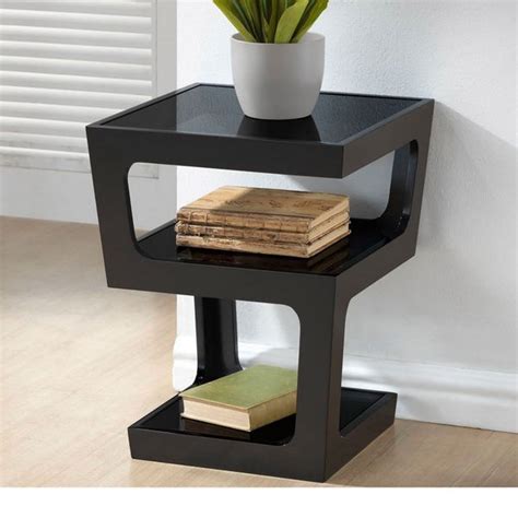 Modern Black End Tables With Storage 사이드 테이블 가구 테이블