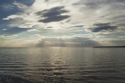 Beautiful Sunset Over The Sea White Sea Russia Stock Image Image Of