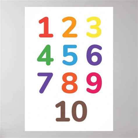 Kids Numbers 1 Through 10 Poster Zazzle
