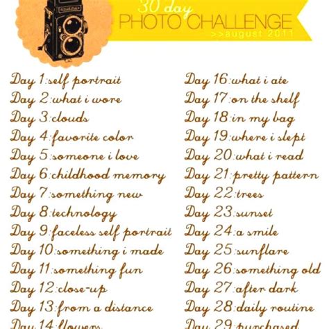 30 Day Challenge Challenges To Do Photography Challenge Sketchbook