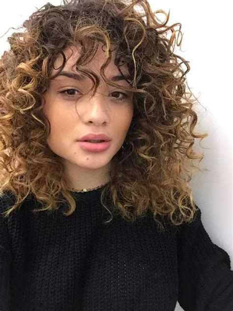 15 Pretty Curly Hairstyles With Bangs Hairstyles And Haircuts