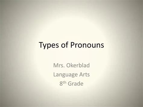Ppt Types Of Pronouns Powerpoint Presentation Free Download Id2735455