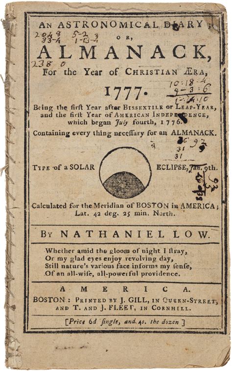 Revolutionary War Era Almanac With Map Of The New York City Campaign