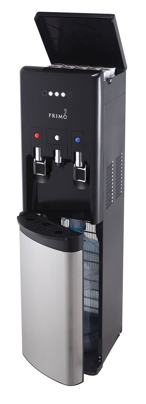 Primo Htrio Bottom Loading Hot And Cold Water Dispenser With Single Serve Coffee Brewing Black