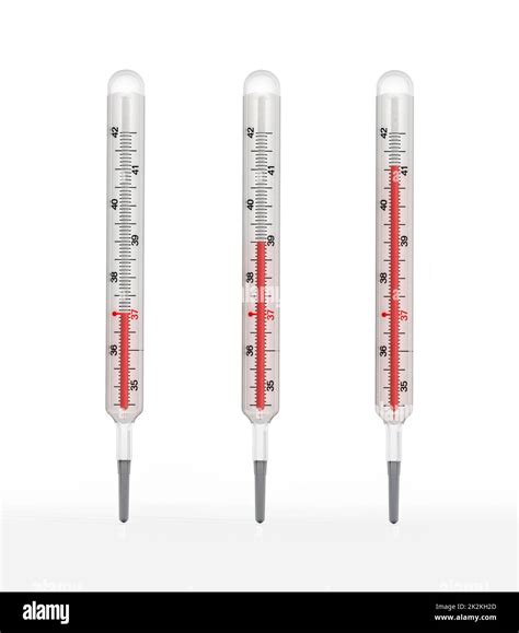 Vintage Thermometers Showing Rising Levels Of Fever 3d Illustration