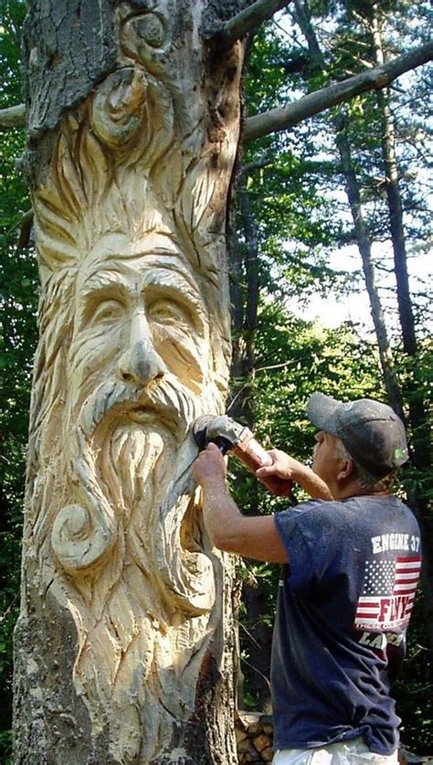 Custom Tree Art Carving Wood Carving Art Tree Carving Tree Sculpture