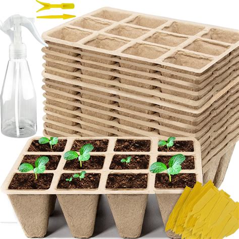 120cells Seedling Start Trays10 Pack Peat Pots Seedling Pots