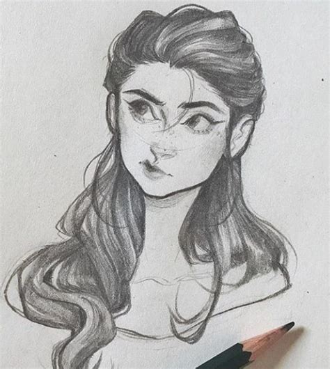 I hope you like it and please share and leave your comments. Pencil drawing of cartoon / semi realistic girl ...