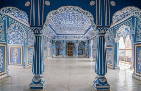 Interior Paintings Of Sukh Niwas Inside Of City Palace Jaipur By