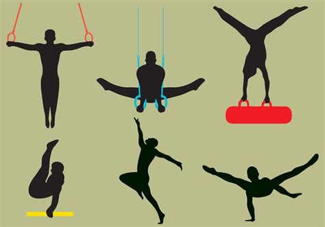 vector male gymnast silhouettes 92804 vector art at vecteezy