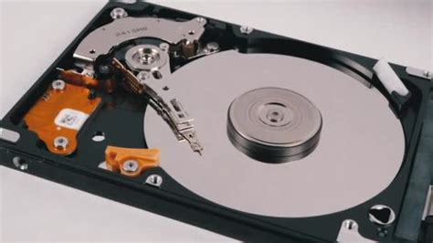 Hard Disk Drive Inside Structure Of Hdd Spinning Platter Move