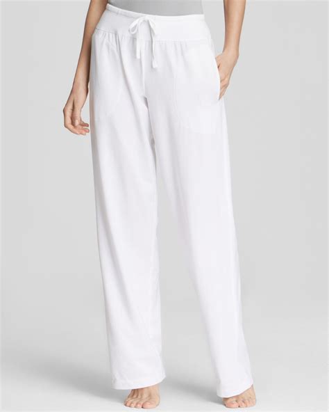Dkny Stretch Pima Cotton Lounge Pants In White Lyst