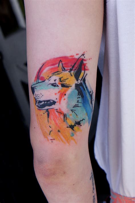Watercolor Dog Tattoo I Tattoo At Tattoo Boogaloo 528 Gre Flickr