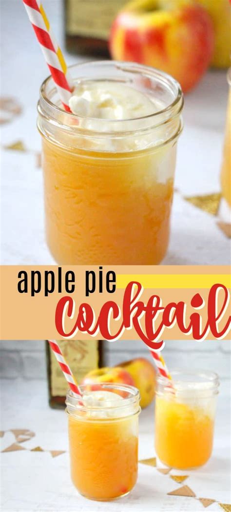 An Apple Pie Cocktail Is Served In Mason Jars