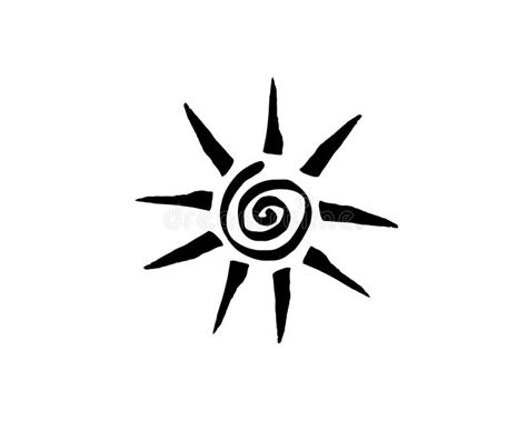 Black Tribal Sun Tattoo Sonnenrad Symbol Sun Wheel Sign Summer Icon