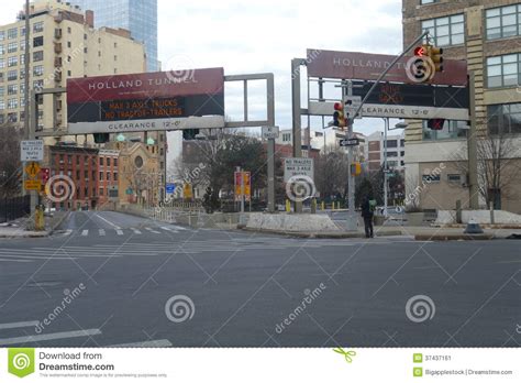 Holland Tunnel Street Sign In Manhattan New York City Royalty Free