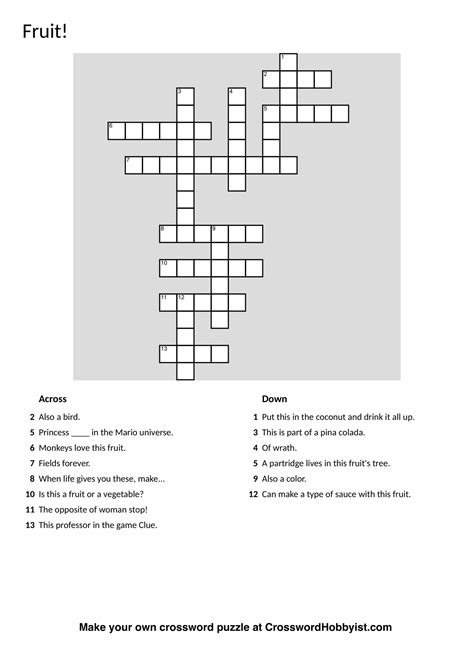 Make Your Own Crossword Puzzle Free Printable With Answer Key