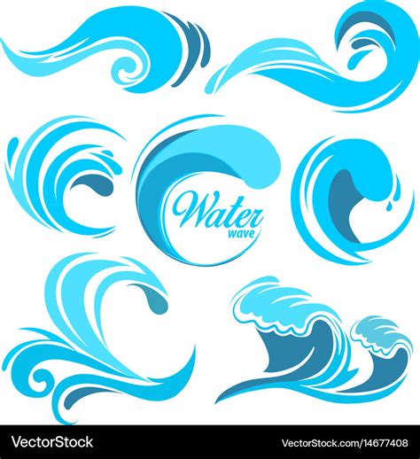 Water Splashes And Ocean Waves Graphic Royalty Free Vector