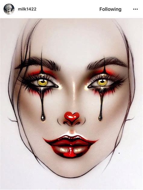 Makeup Face Charts Face Art Makeup Lip Color Makeup Clown Makeup Costume Makeup Makeup
