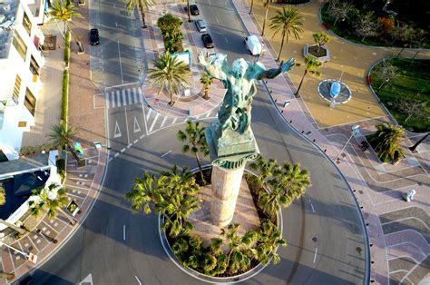 La Victoria Statue In Puerto Ban S Drone Aerial Photography Marbella