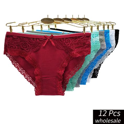 alyowangyina 12pcs lot wholesale women cotton panties sexy lace briefs female girl underwear