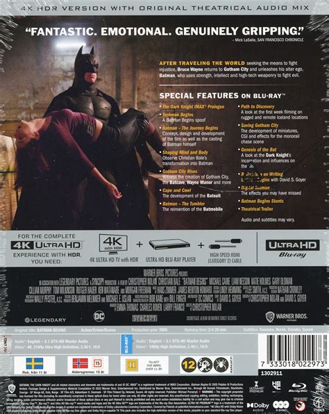 Batman Begins Steelbook 4k Ultra Hd Blu Ray Film