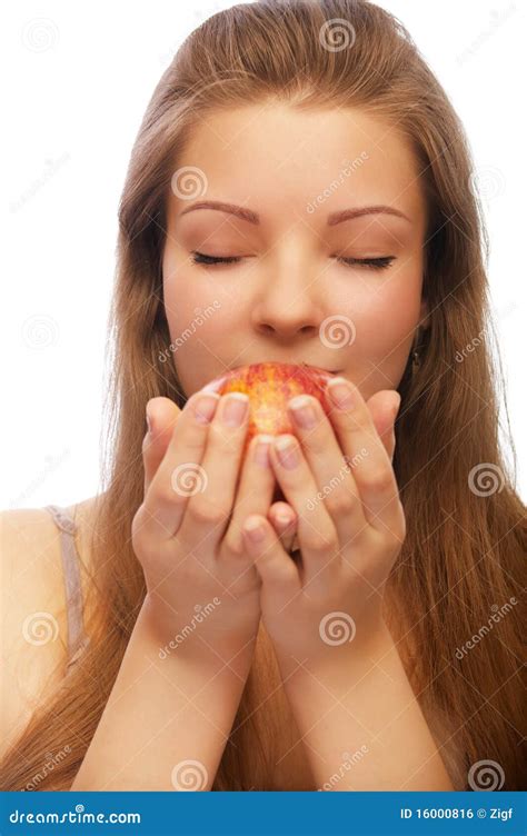 Girl With Apple Stock Photo Image Of Concept Fresh 16000816