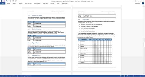 Create a comprehensive document describing executive summary: Software Requirements Specification Template (MS Word ...