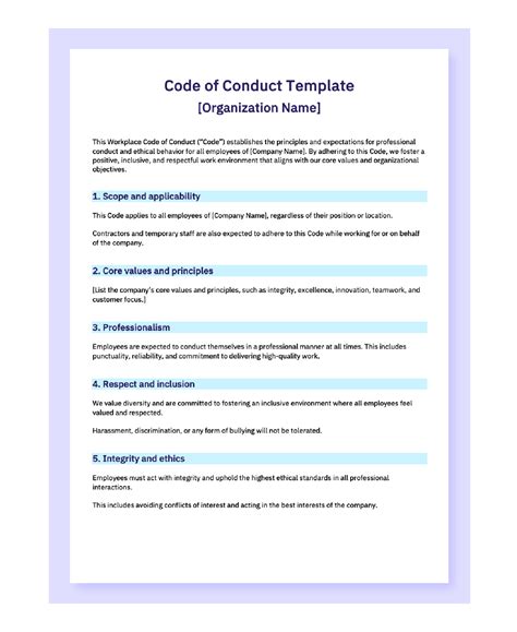 [Free] Code of Conduct Template and Guide (With Examples) - AIHR