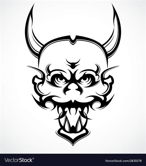 Demon Face Tattoo Design Royalty Free Vector Image