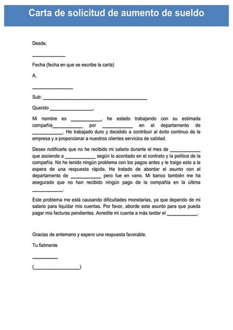 Ejemplo Carta De Solicitud De Aumento De Sueldo Ejemplo Sencillo
