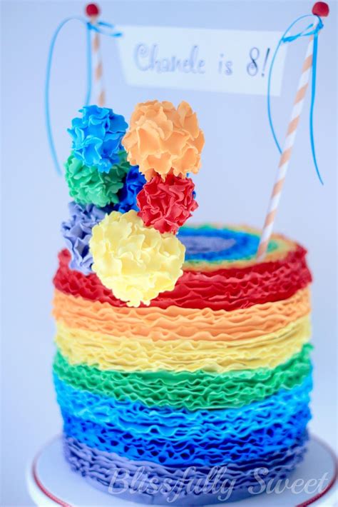 A Rainbow Rufflicious Birthday Cake Rainbow Birthday Cake Cool