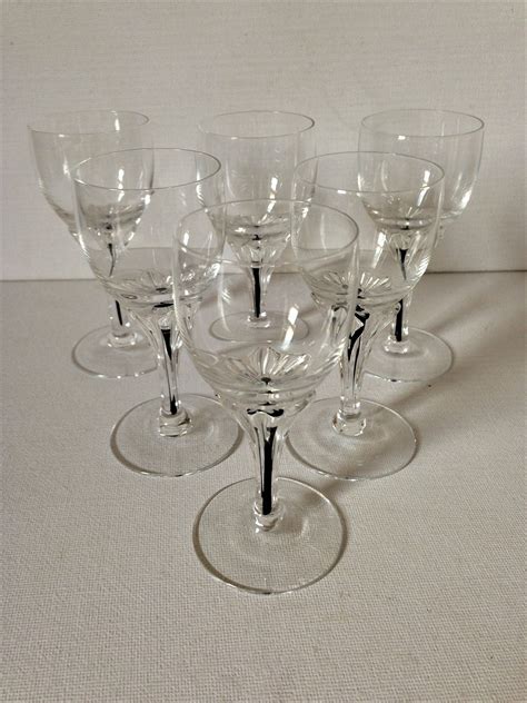 crystal glasses belfor bohemia set of 6 etsy vintage stemware dessert wine glasses glass