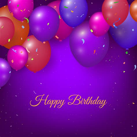 Realistic Happy Birthday Background With Balloons And Confetti 570759