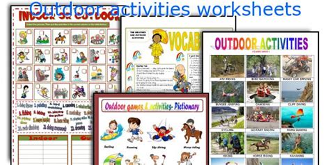 Outdoor Activities Picture Dictionary Fill In The Blanks Outdoor
