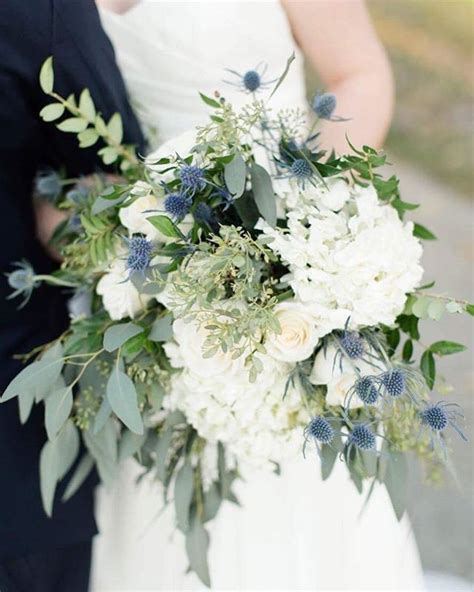Sometimes Simple Is Better White Hydrangea Blue Thistle And