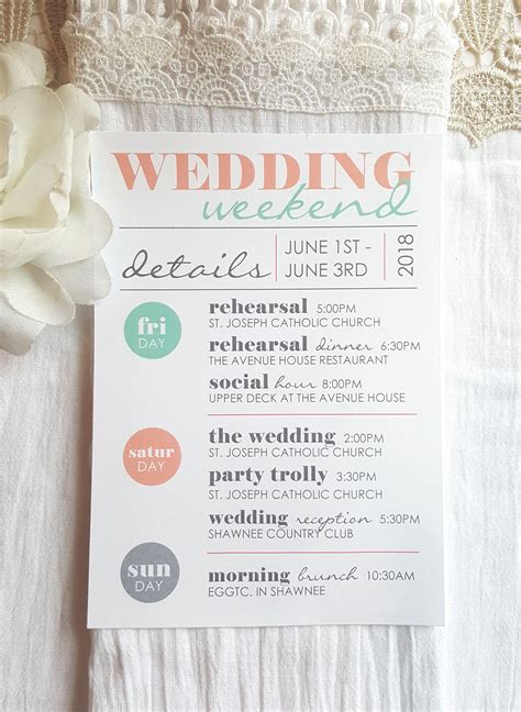 Wedding Itinerary wedding itinerary wedding schedule | Etsy | Wedding itinerary, Wedding ...