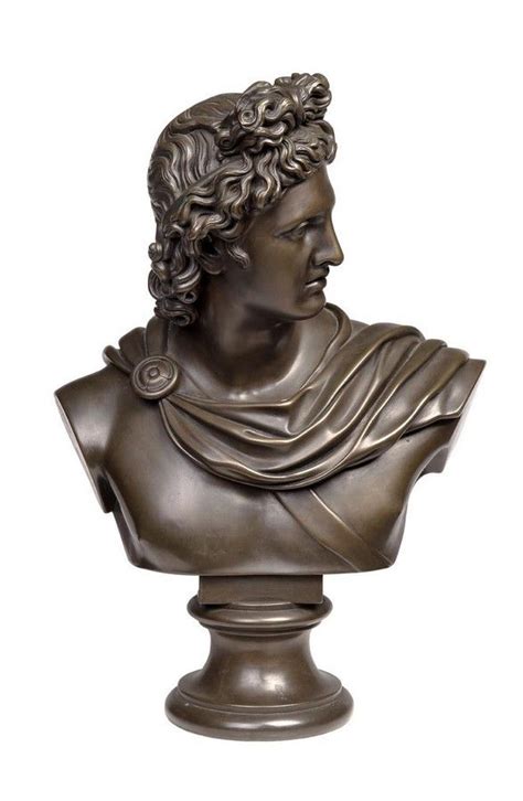 Italian 19th Century Bronze Bust Of Apollo Bustsheads Sculpture