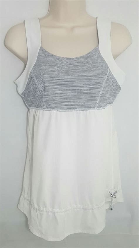 See more ideas about lululemon, fashion, athletic apparel. Lululemon - Tennis Tank - Size 8 - White & Black Striped ...