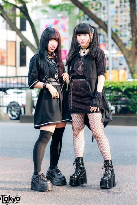 Kyoko And Mashu Harajuku Teen Girls Street Styles W Two Tone Hair Twin Tails Leather Harn