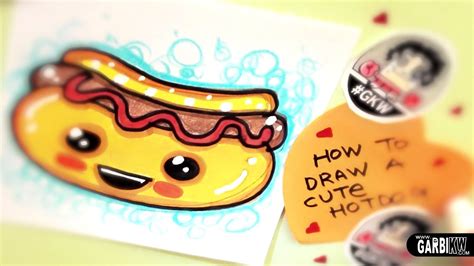 How To Draw A Cute Hot Dog Easy And Kawaii Drawings By