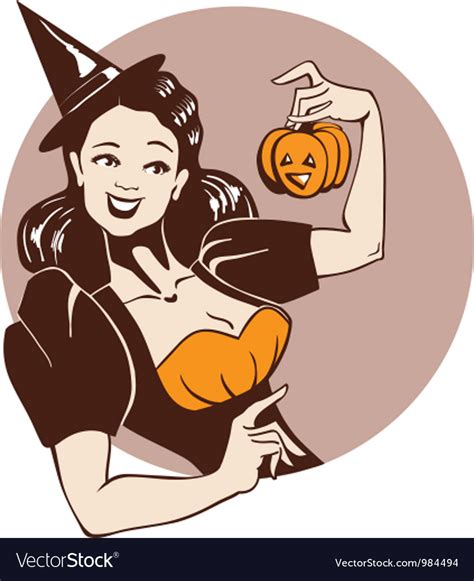 Halloween Pinup Girl Royalty Free Vector Image