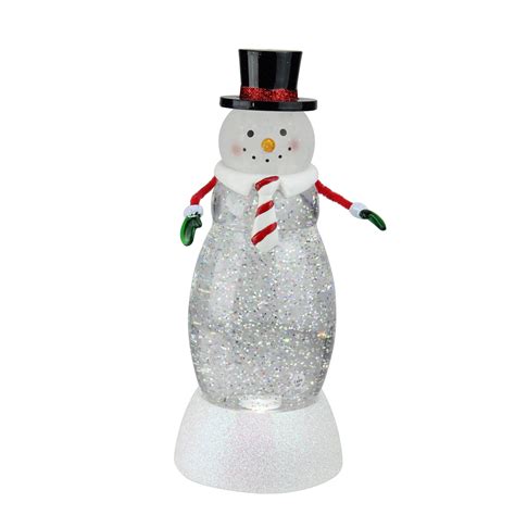 Midwest 9 Led Lighted Shimmering Snowman Christmas Snow Globe