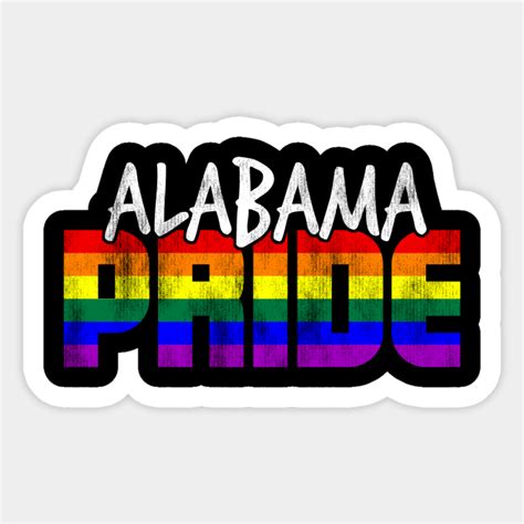 Alabama Pride Lgbt Flag Alabama Sticker Teepublic