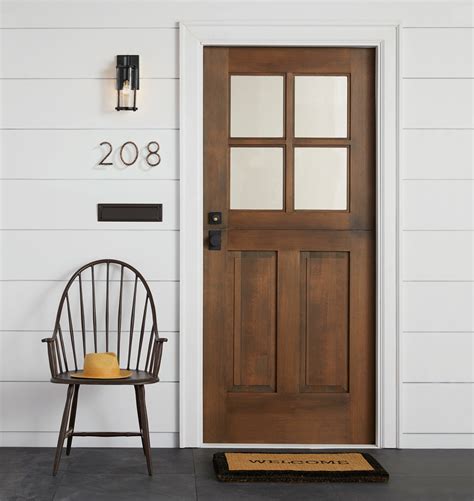 From the outside, door opens into the home with hinges on the left. Hyde Prehung Exterior Dutch Door | Rejuvenation