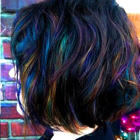 Olia's 60% oil blend formula with natural flower oils and no ammonia gives you brilliant color and visibly healthier hair with 100% gray coverage. Oil slick/dark multicolored wig - Cosplay.com