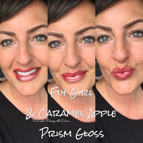 One Layer Of Fly Girl Lipsense And Two Layers Of Caramel Apple Lipsense With Prism Gloss