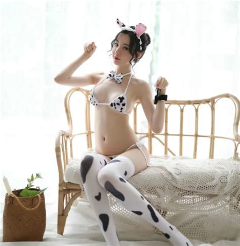 sexy anime cow cosplay costumes japanese uniform lingerie bikini set women girls 11 13 picclick